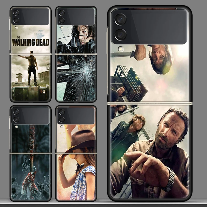 

The Walking Deads TV Black Phone Case For Samsung Galaxy Z Flip 3 PC Cover ZFlip 3 5G Luxury Art Pattern Bumper Coque Shell