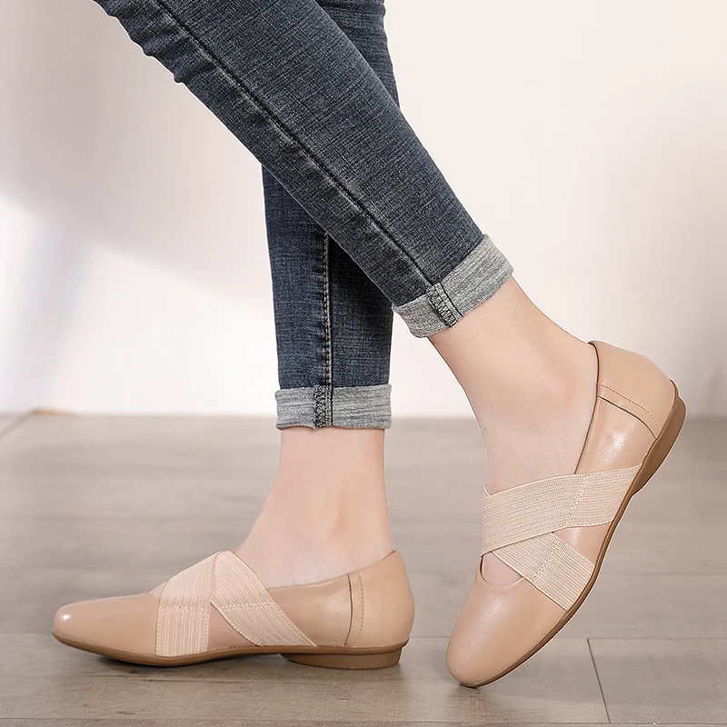 Женские мокасины из натуральной кожи VALLU мягкие удобные балетки на плоской