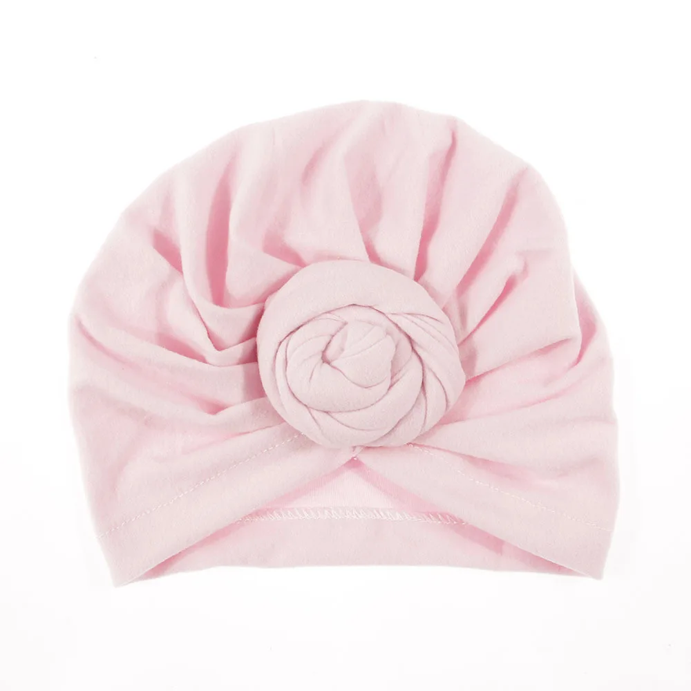 15knot baby pink Nishine детская шапочка-тюрбан с бантом Детские шапки Хлопок Смесь шапка для новорожденного Топ узел шапки Дети реквизит для фотосессии подарок для ребенка - Цвет: 15knot baby pink