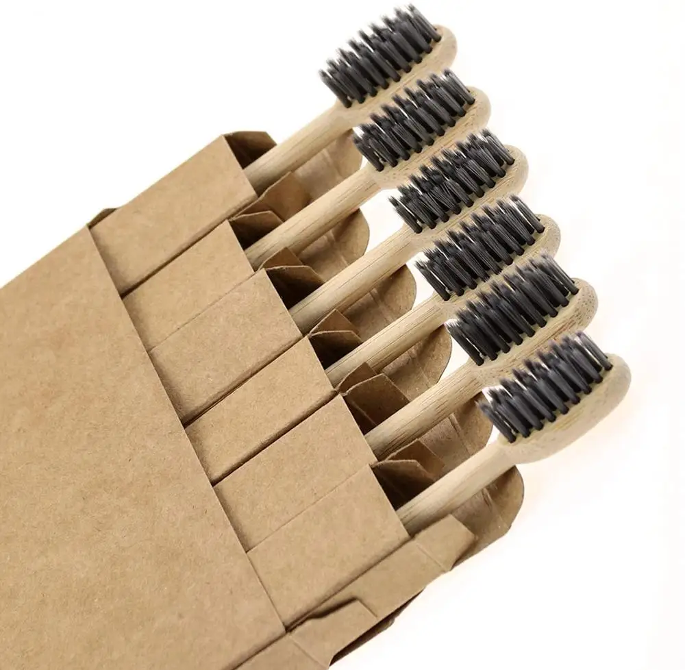 Набор зубных щеток из бамбука 10 шт. натуральные биоразлагаемые зубные щетки для