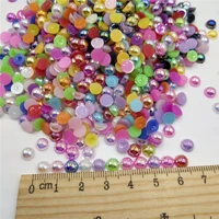 100pcs 68mm ab color flatback half round imitation pearl beads for crafts diy decoration nail art jewelry findings accessories