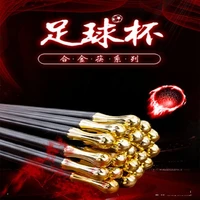 world cup golden chopsticks suite hotel restaurant anti slip and non mildew household creative alloy chopsticks 10 pairs