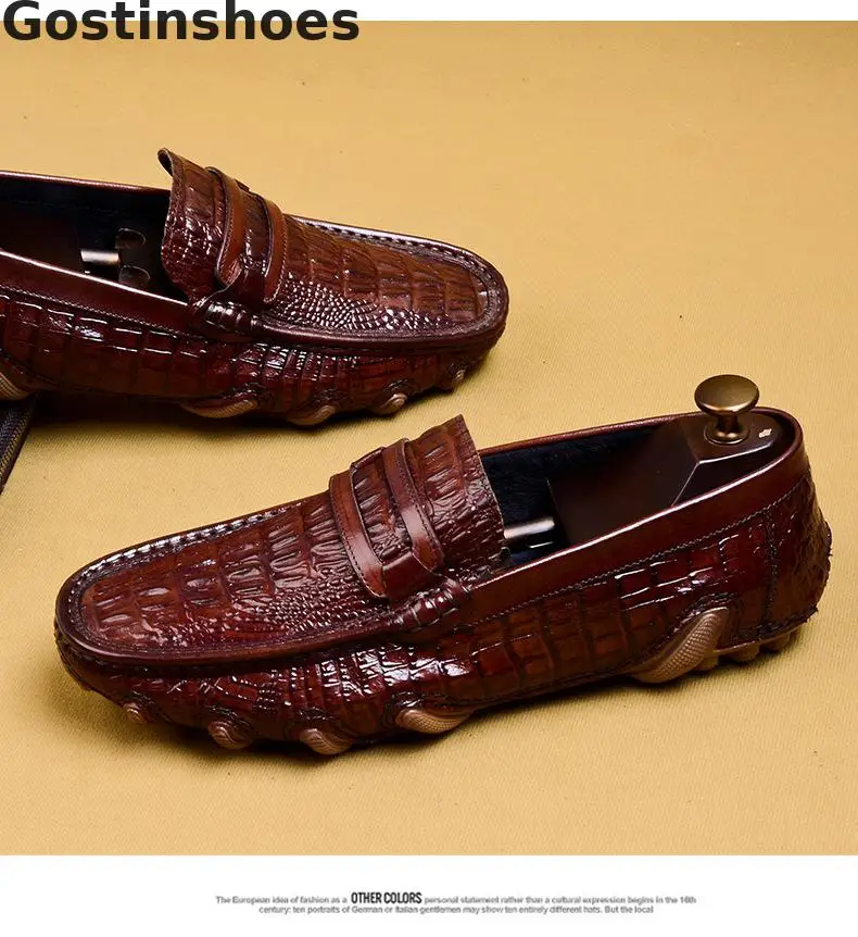 Модные мужские лоферы из натуральной кожи цвет черный коричневый повседневная