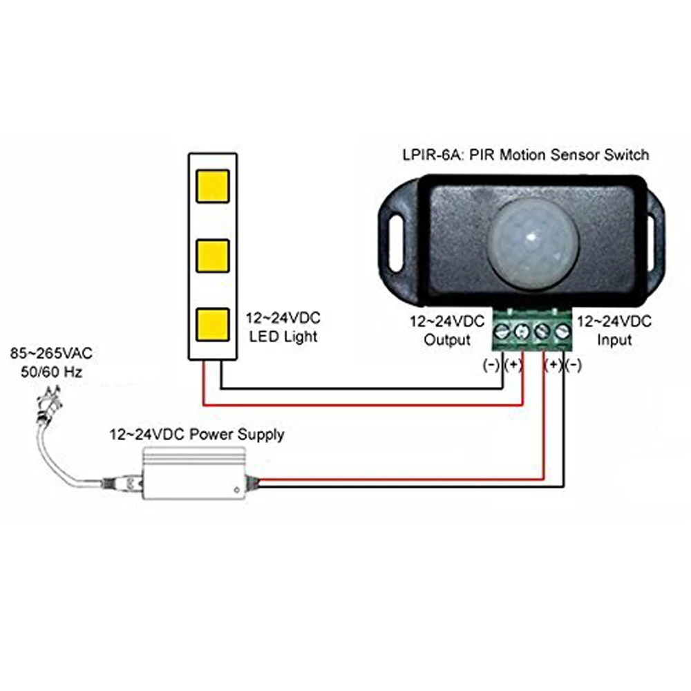 Движения Сенсор светильник переключатель 12V PIR 24В 5В движения детектор таймер