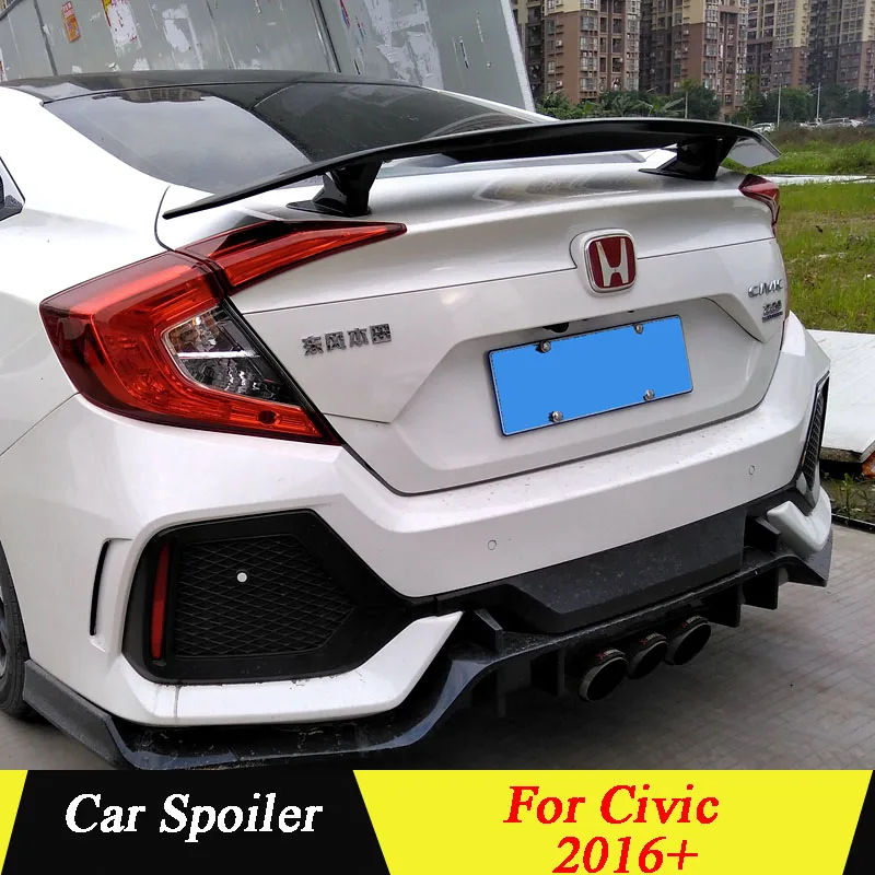 Для Honda Civic спойлер 2016 2017 2018 ABS пластик грунтовка цветное украшение в виде