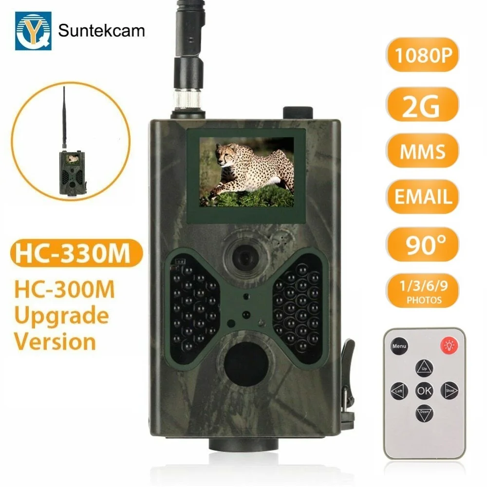 2G Wireless Celluar Hunting Camera MMS SMS SMTP Trail Cameras 16MP 1080P Night Vision Wildlife Camera  Photo Trap  HC330M