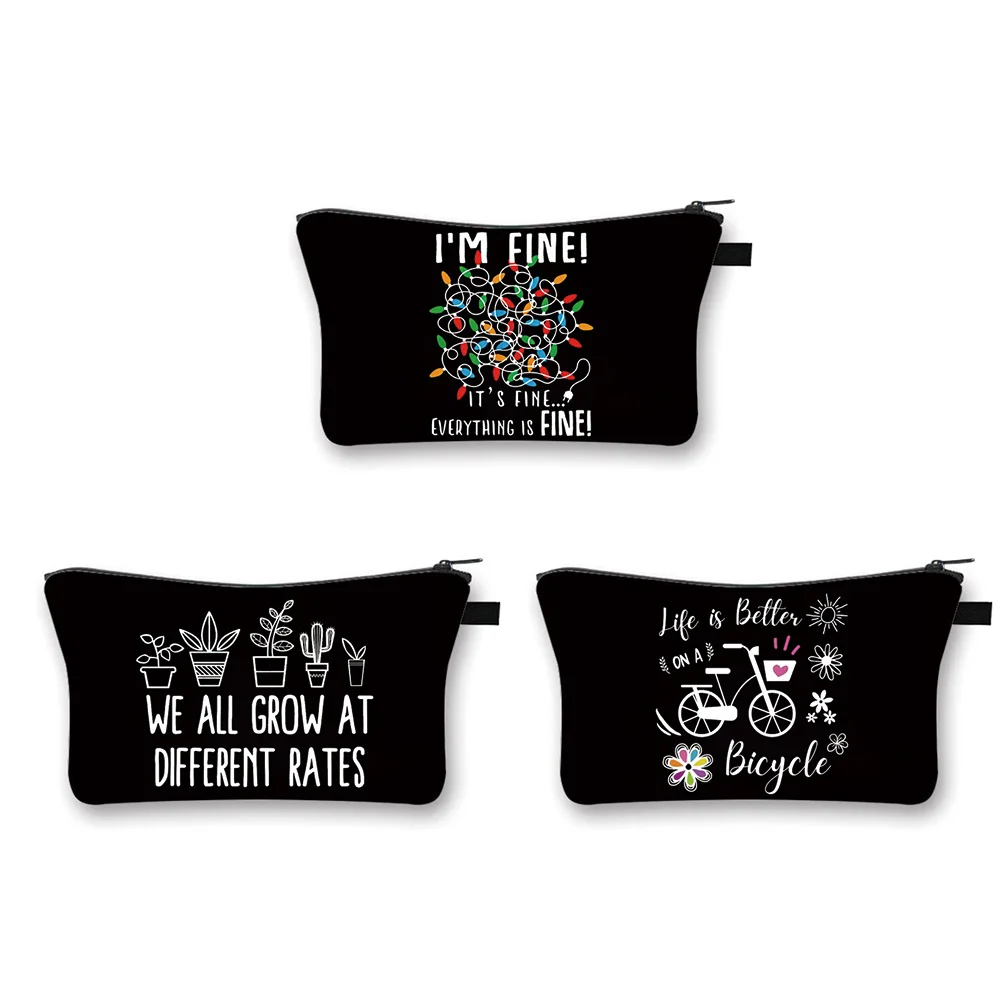 

Косметичка с надписью, забавная Водонепроницаемая Женская сумочка для косметики, портативный дорожный пенал на молнии