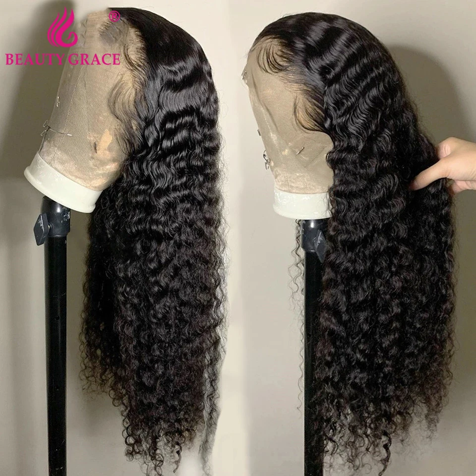 30 Inch Lace Front Wig HD Transparen 13X4 Deep Wave Frontal Wigs For Women Brazilian Deep Curly Human Hair Wig Closure Wig