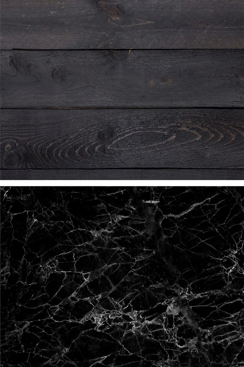 Виниловый фон Nitree для фотосъемки с черной мраморной текстурой в стиле ретро