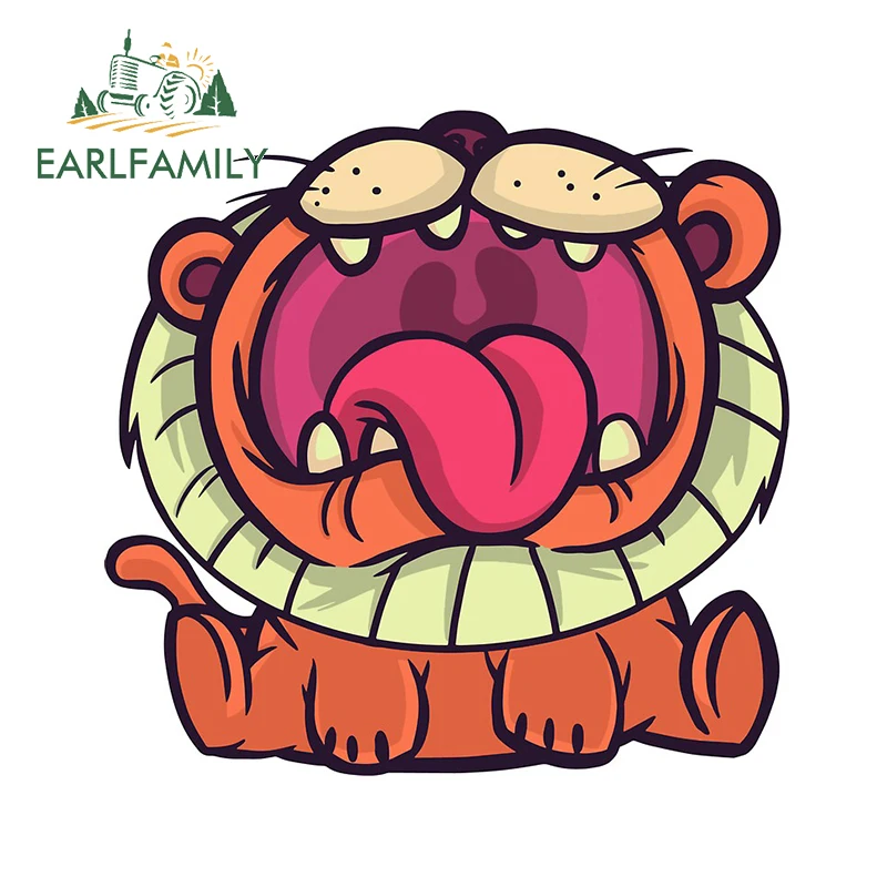 EARLFAMILY 13cm x for Comic Lion Baby Yawning Fine SUV Car Stickers DIY Occlusion Scratch Fashion Waterproof Vinyl Decal - купить по