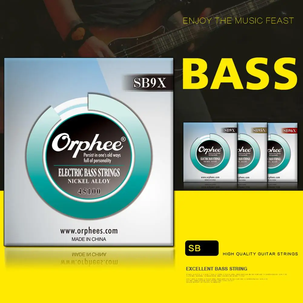 Orphee Professional Electric Bass Strings 4/5/6 Hexagonal Nickel Alloy Normal Light Accessories SB9X/SB95X/SB96X | Спорт и