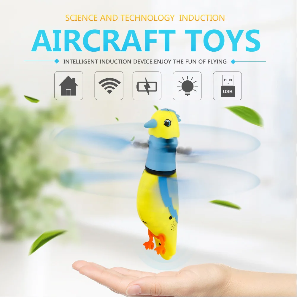 

Novelty Sensing Flying Simulation Parrot With Light Birdcall Children Toy