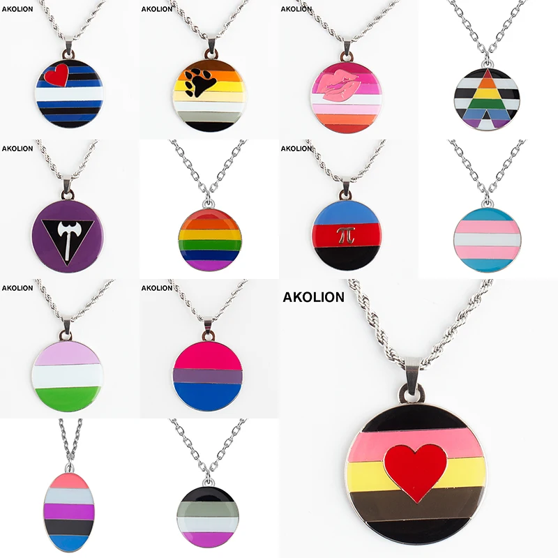 Радуга ожерелье ЛГБТ значок гордость Нагрудный гей Прайд бисексуал булавки
