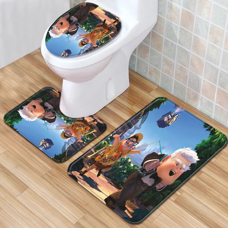 

Мультяшный аниме нескользящий коврик для ванной комнаты, ковер для ванной, Товары для ванной комнаты, набор из трех предметов для туалета, д...