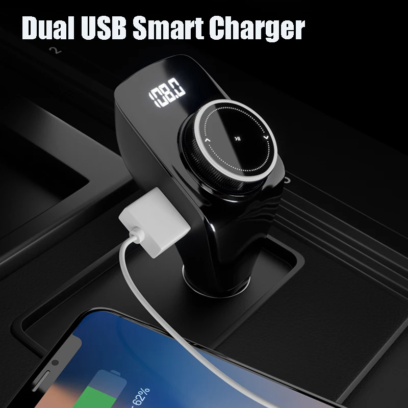 Автомобильный FM-трансмиттер JINSERTA 2021 Bluetooth 5. 0 громкая связь mp3-плеер приемник с