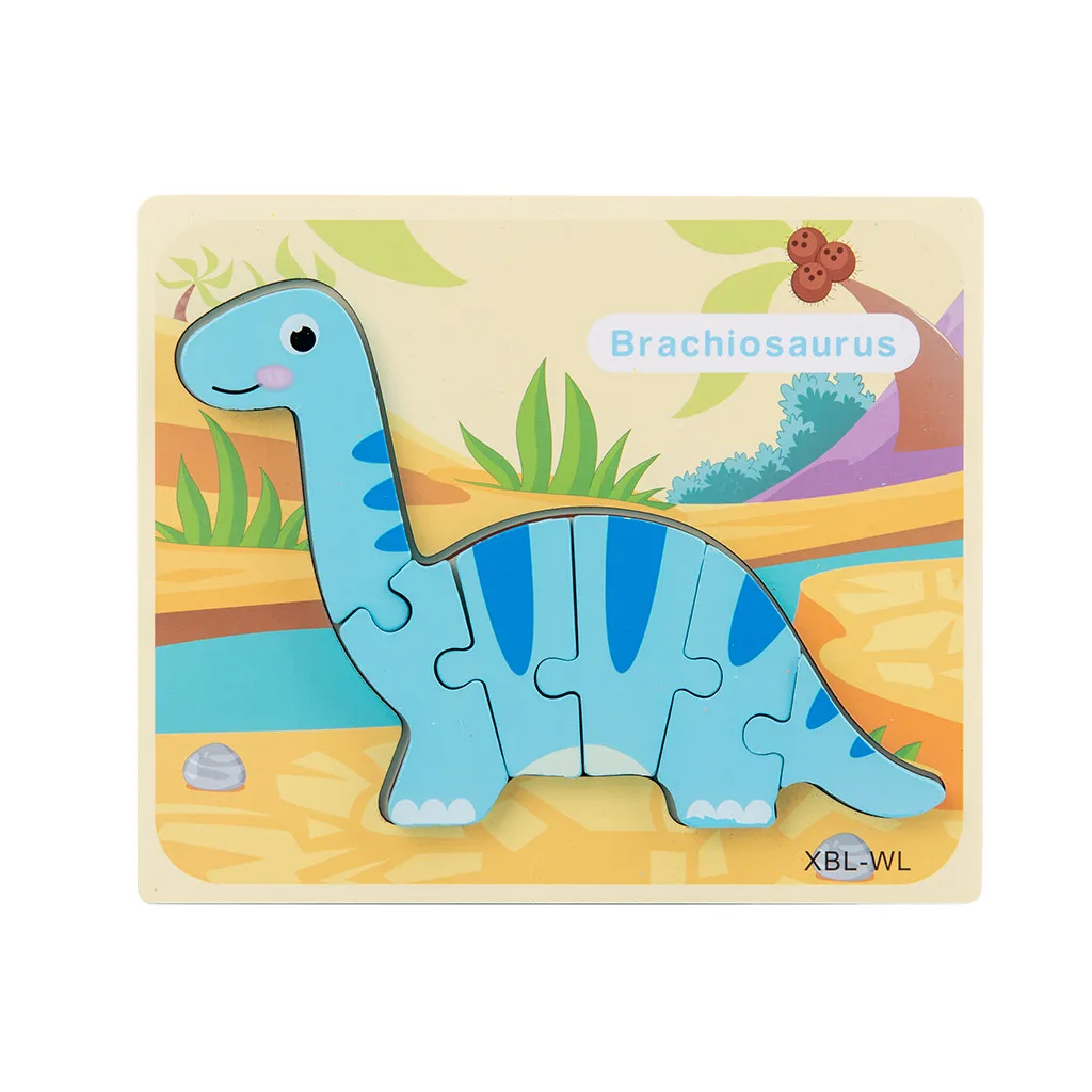 

Wooden Three-Dimensional dinosaurJigsaw Puzzle toy Wooden Board Children Cartoon Animal Cognitive Early Education Learning Puz
