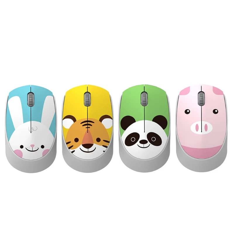 

Cute Cartoon Wireless Optical Mouse Cordless Silent Click Mice for Kids Students