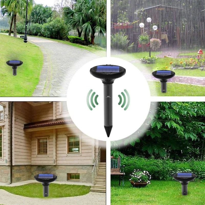 

NEW-2Pcs Multi-Function ligent Frequency Conversion Mouse and Insect Repellent Outdoor Sonic Snake Repellent