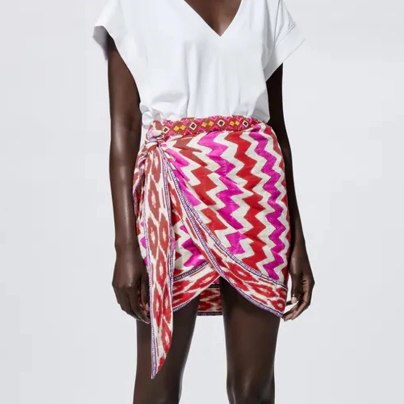 

Женская юбка в полоску Za, элегантная облегающая Повседневная молодежная юбка с высокой талией, лето 2021