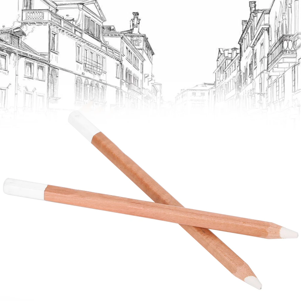 

2Pcs White Charcoal Pencil Wood Professional Sketching Pen Stationery Art Painting Supplies Professional Sketching Tools