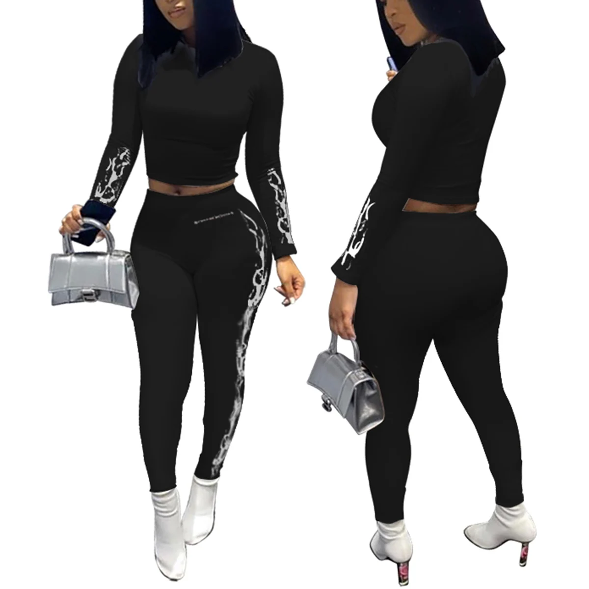 Новый Модный женский осенний Повседневный облегающий короткий топ с длинным