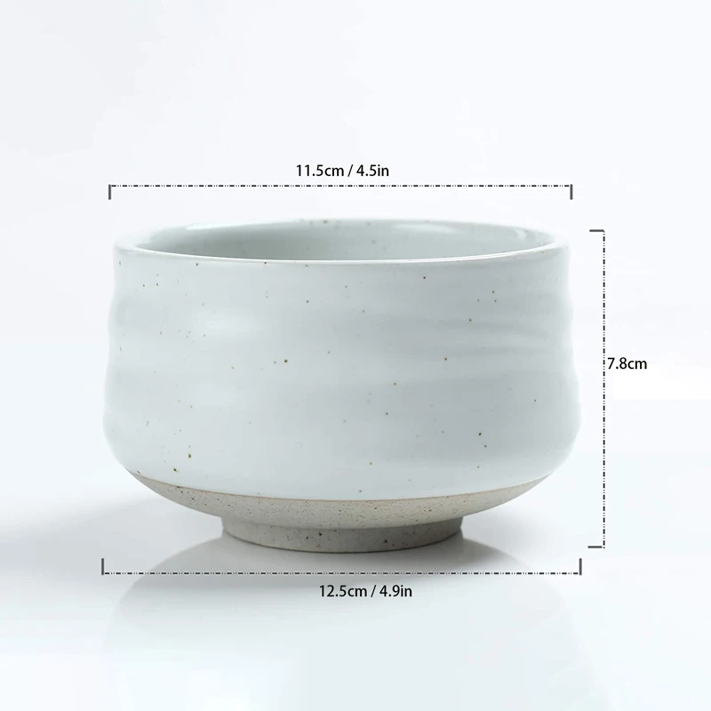 

Elegant Japanese Ivory White Ceramic Matcha Bowl Green Tea Chawan Macha Whisk Sifter Holder and Scoop Set Matcha Gift Kit