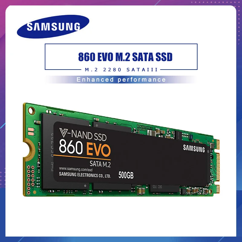 SAMSUNG SSD 860 EVO M.2 2280 2TB 1TB 500GB 250GB Internal Solid State Disk Hard Drive HDD M.2  SATA for Laptop Desktop PC TLC
