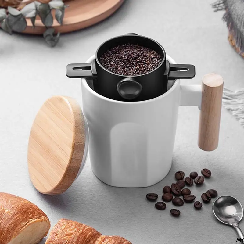 

Foldable Coffee Filter Stainless Steel Drip Coffee Tea Holder Easy Clean Reusable Paperless Pour Over Coffee Dripper