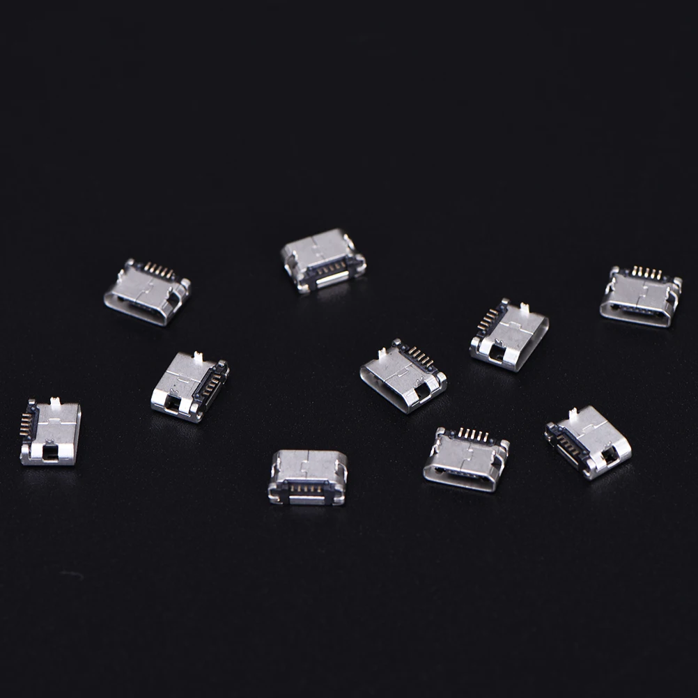 

10Pcs Micro USB Jack Connector Micro USB 5pin B Type Female Connectors For Mobile Phone 5 pin Charging Sockets