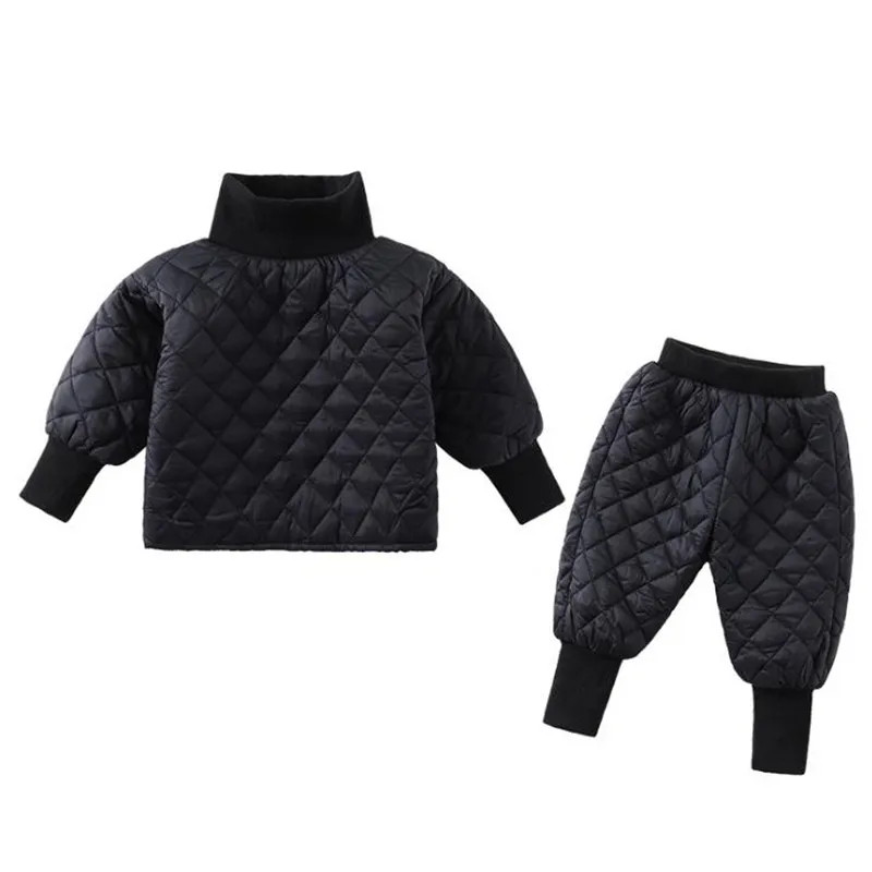 

Комплект одежды DFXD для маленьких девочек, однотонный флисовый Хлопковый жакет с высоким воротником и штаны, Детский комплект из двух предметов, От 1 до 7 лет