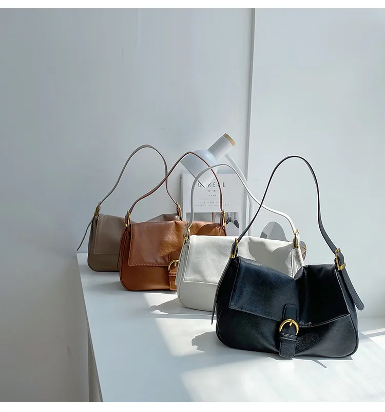 

Woman Bag Elegant Armpit Sling Handbags Women PU Leather Shoulder Bags Simple Shoulder Messenger Bags For Women