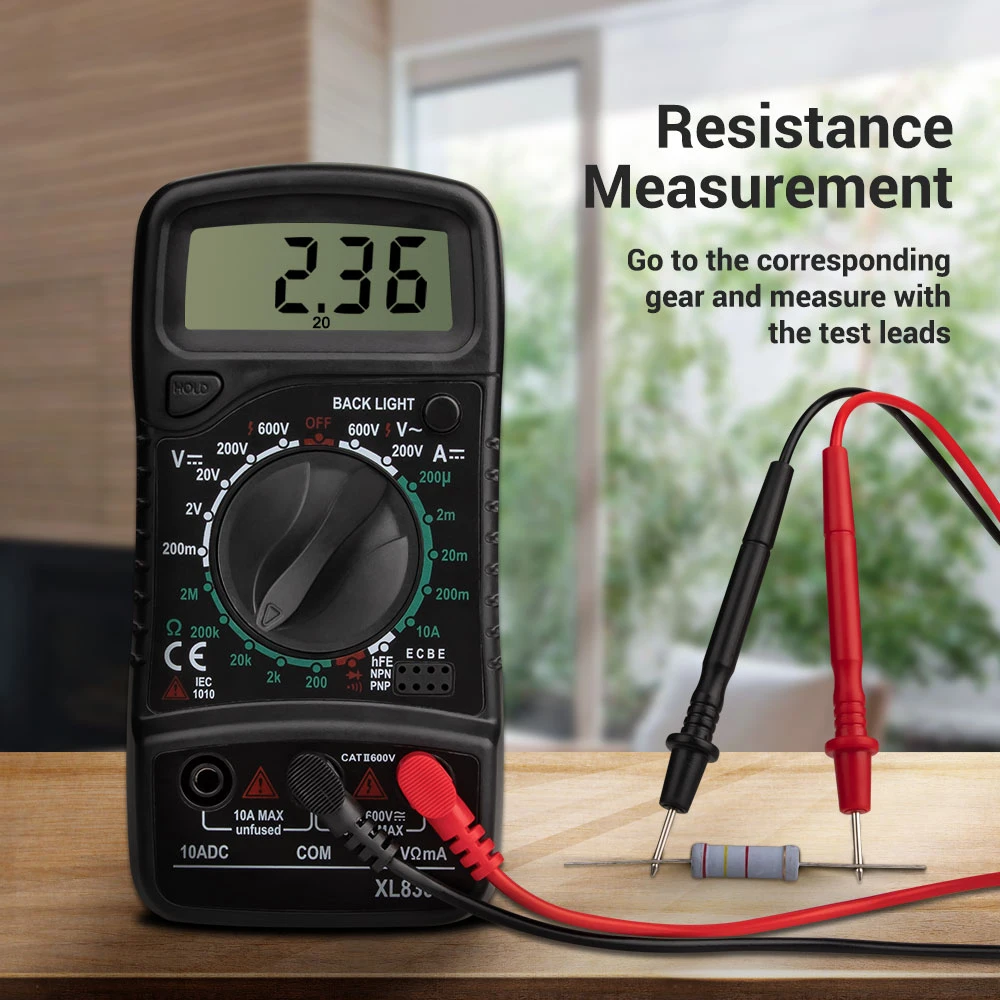 

XL830L Digital Multimeter LCD Display DC AC Voltage Diode Freguency Tester Current Voltmeter Ammeter Meter Gauge Display Tool