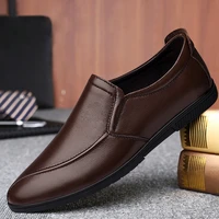 men loafers shoes genuine leather casual slip on classic black brown dress shoe man waterproof comfortable driving shoes for men