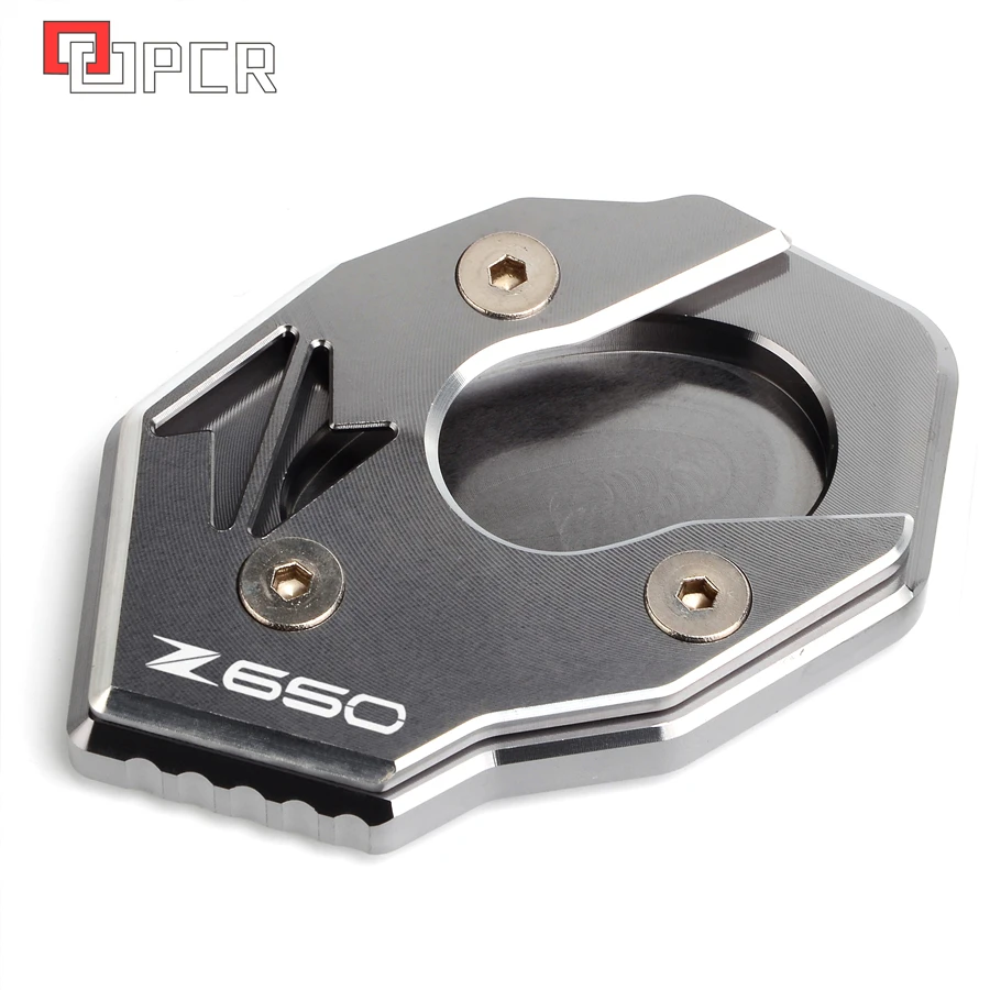 

LOGO Z650 Motorcycle CNC Aluminum Side Stand Extension Enlarge Plate For Kawasaki Z650 KAWASAKI Z 650 2017-2018 2019