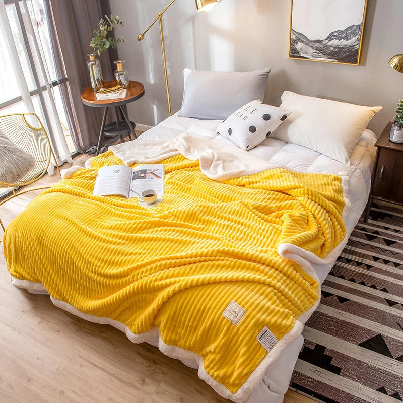 Двухслойное плотное одеяло с весом в однотонном исполнении из мягкого плюша на зиму, комфортное для кондиционирования воздуха, товар для дома, подарок для девочек.