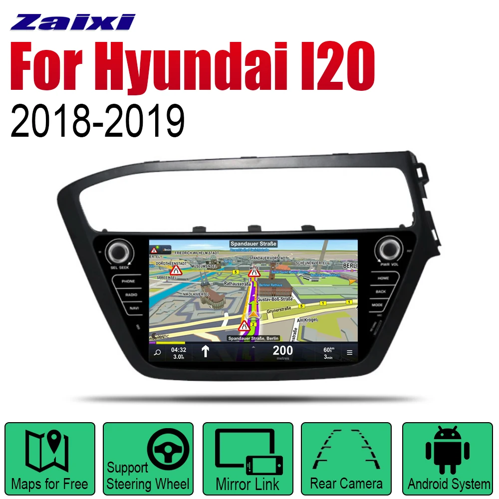 

ZaiXi Android Car GPS Navi For Hyundai I20 2018~2019 RHD player Navigation WiFi Bluetooth Mulitmedia system audio stereo EQ