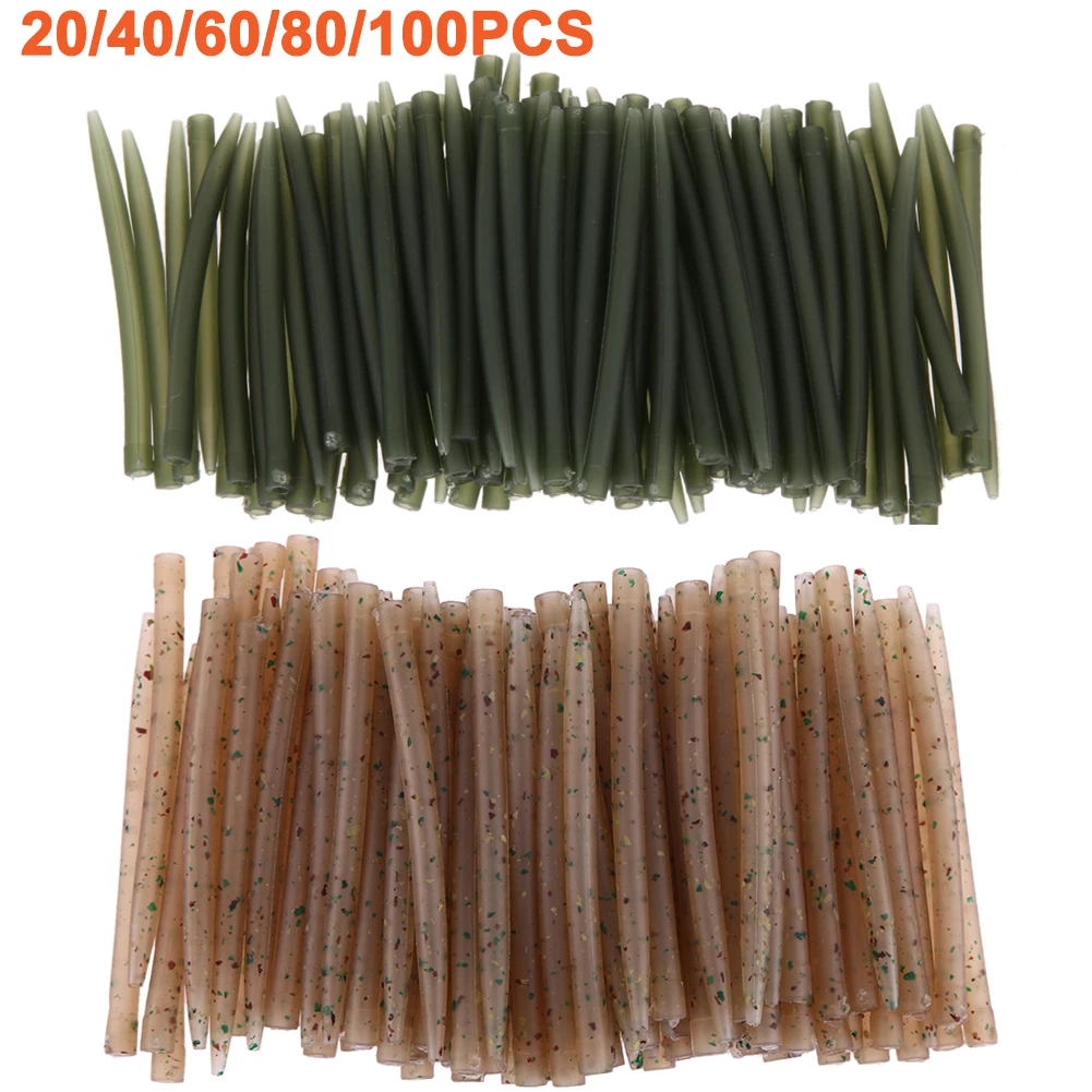 

100PCS Terminal Carp Fishing Anti Tangle Sleeves Connect with Fishing Hook Rubber Tip Tube Positioner Terminal Fishing Tackles