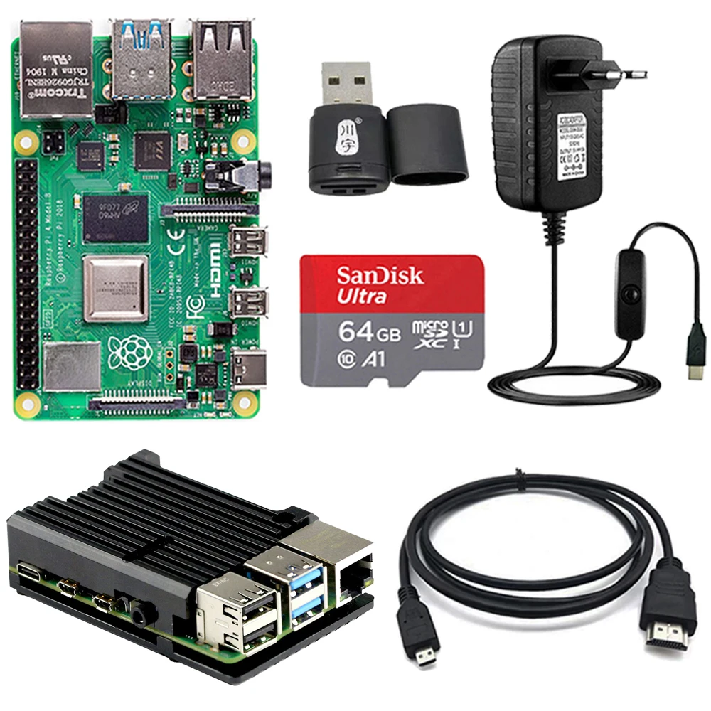 Оригинальный Raspberry Pi 4 Модель B стартовый набор 2 ГБ/4 ГБ/8 ГБ Оперативная память