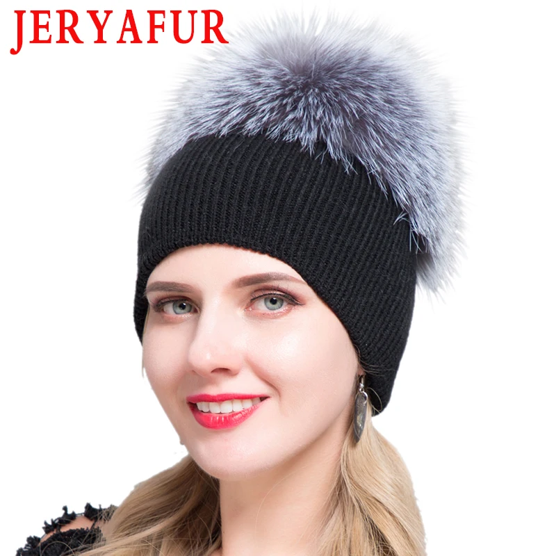 Вязаная шапка JERYAFUR из ткани в русском стиле на осень и зиму мужская женская