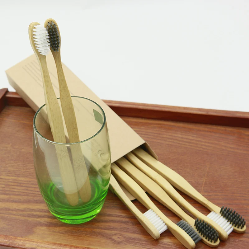 

5 Pcs Bamboo Toothbrush Eco Friendly Soft Bristle Wooden Charcoal Tooth Brush Zero Waste Vegan Products Dental Oral Teeth Care