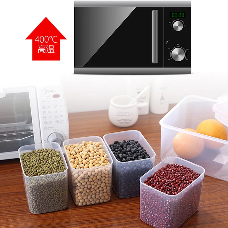 4L Sealed Crisper Plastic Storage Box Lunch Kitchen Refrigerator Miscellaneous Grain Dry Goods | Дом и сад