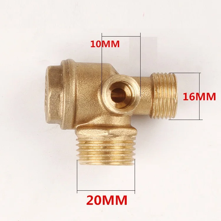 

3-Port Air Compressor Check Valve Male Threaded Valves Thread 20mm/16mm/10mm