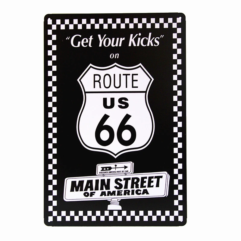 DL-Yard вывеска route 66 винтажная жестяная вывеска кофе-бар Правила Дома настенные художественные плакаты поднос в античном стиле - Цвет: Оранжевый