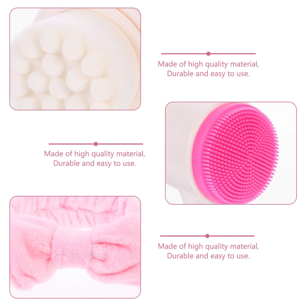 

2Pcs Facial Brush Cleansing Scrubber with Headband Gift Set for and Girls