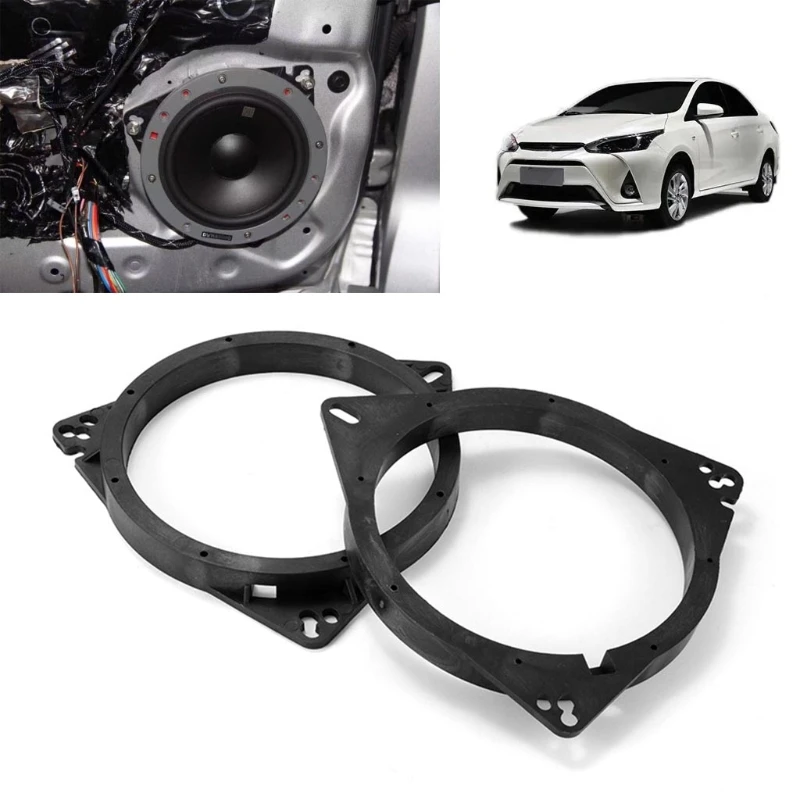 

2Pack Car 6.5 Inch Speaker Spacer Adapter Ring Mounting Bracket Compatible with Great Wall Chery A3 Tiggo Emgrand
