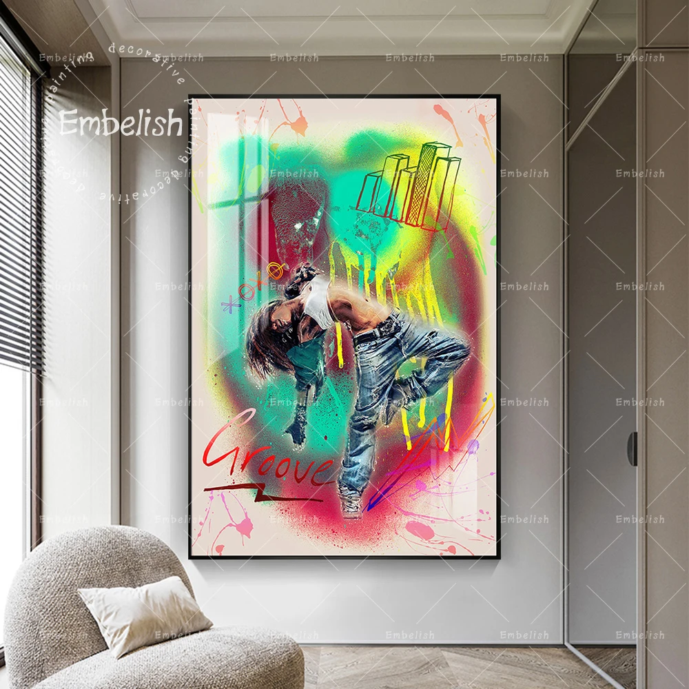 

1 Pieces Street Dance Performer Graffiti Artworks Modern Home Decor Pictures For Living Room Kitchen HD Print Canvas Paintings