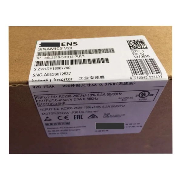 Новый оригинальный 6SL3210 5BB13 7UV1 0.37KW инвертор однофазный 220V 6SL32105BB137UV1 пятно|Пульты