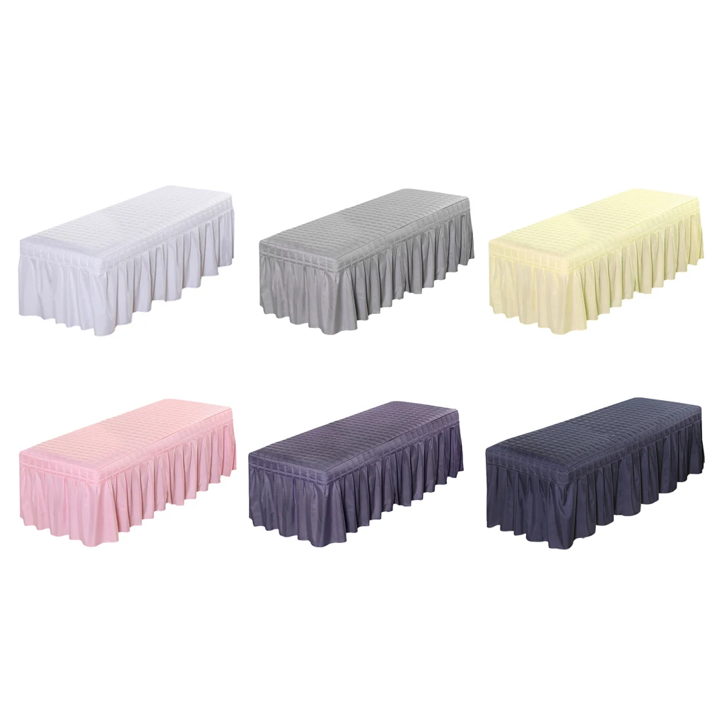 

Cosmetic Beauty Massage Table Skirt Beauty Salon Bed Valance Sheet Cover with Face Breath Hole 4 Sizes Selective