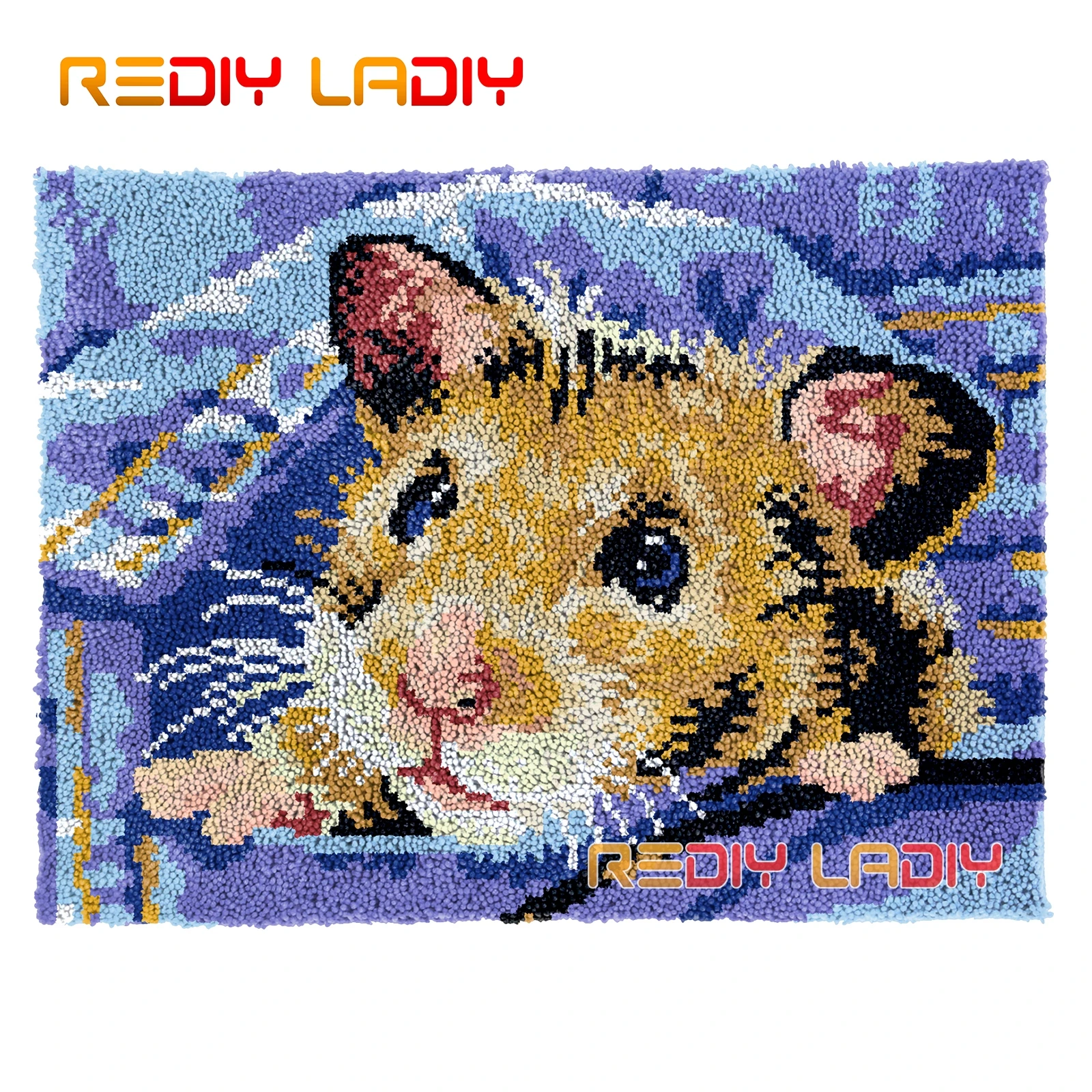 

Ковер с застежкой-крючком, мышь, самодельный ковер, наборы ковровых покрытий, подушка из крупной пряжи, вязаный крючком настенный гобелен, в...