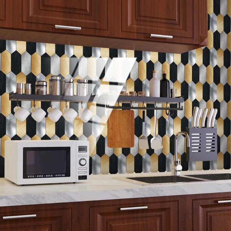 12 Sheets Self-Adhesive Kitchen Backsplash Home Renovation Decorative Tiles Oil-proof PVC Mosaics for Bathroom Simple Wall | Дом и сад